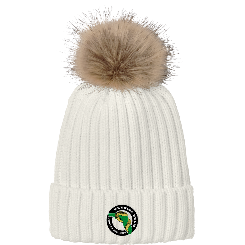 Florida Eels Faux Fur Pom Beanie