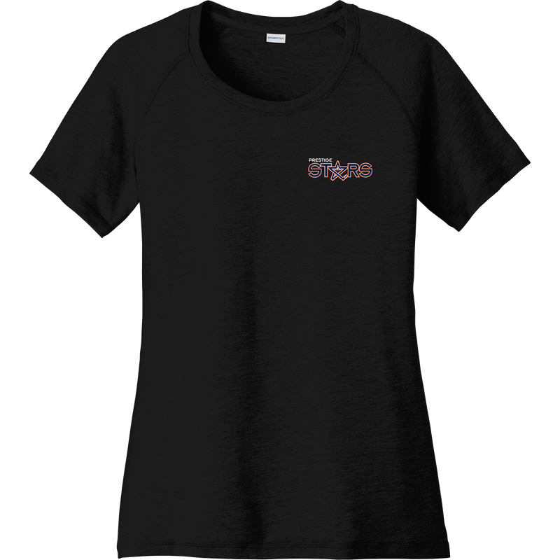 Prestige Stars Ladies PosiCharge Tri-Blend Wicking Scoop Neck Raglan Tee