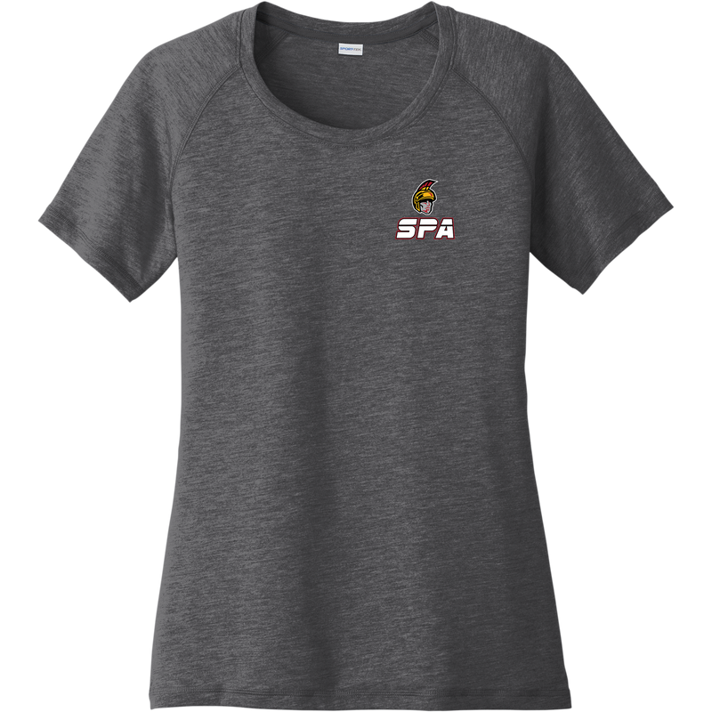 Seacoast Spartans (SPA) Ladies PosiCharge Tri-Blend Wicking Scoop Neck Raglan Tee