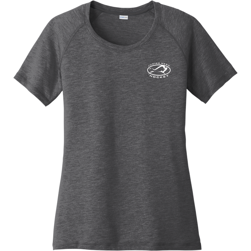 Jr. Herd Ladies PosiCharge Tri-Blend Wicking Scoop Neck Raglan Tee