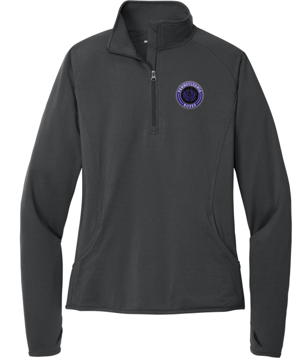 PA Roses Ladies Sport-Wick Stretch 1/4-Zip Pullover
