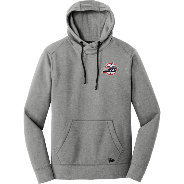 Metro Jets New Era Tri-Blend Fleece Pullover Hoodie