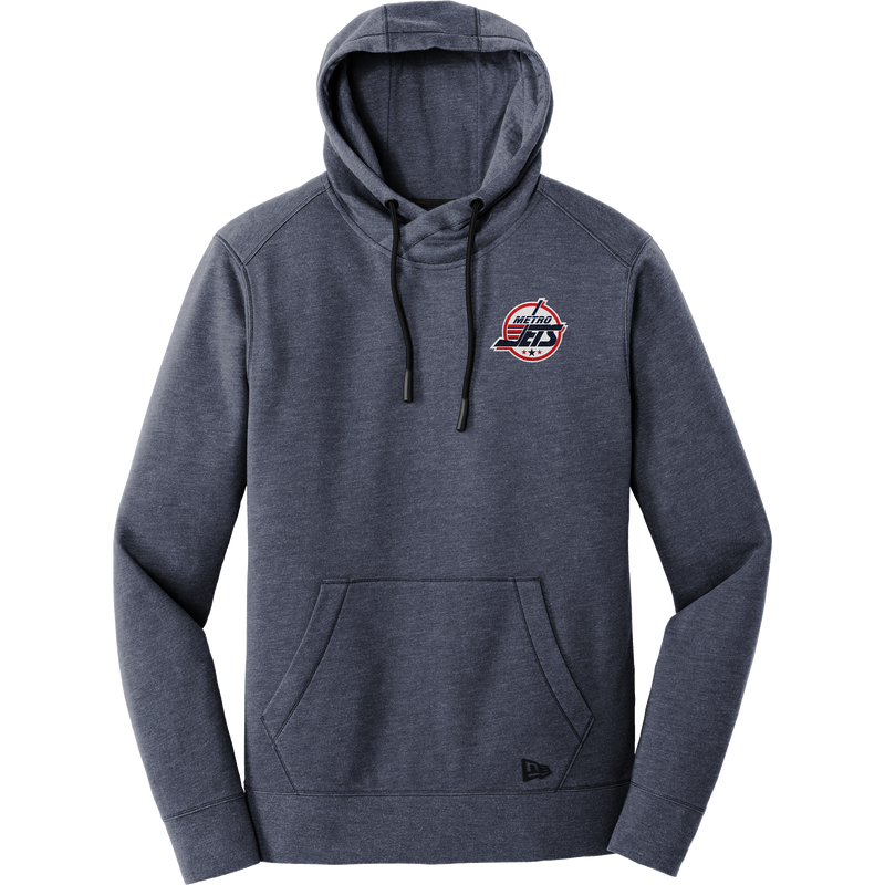 Metro Jets New Era Tri-Blend Fleece Pullover Hoodie