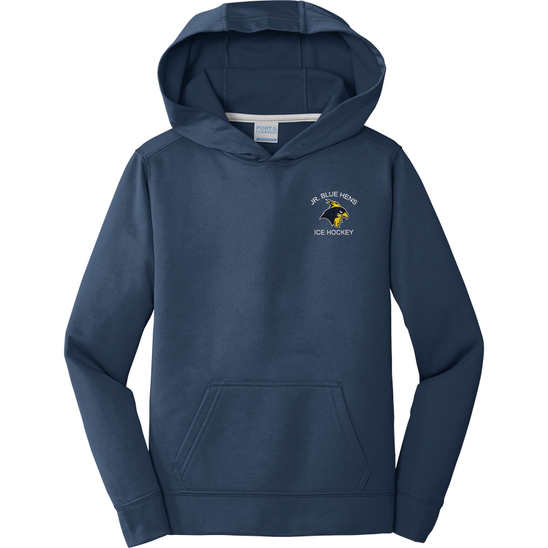 Delaware Jr. Blue Hens Youth Performance Fleece Pullover Hooded Sweatshirt