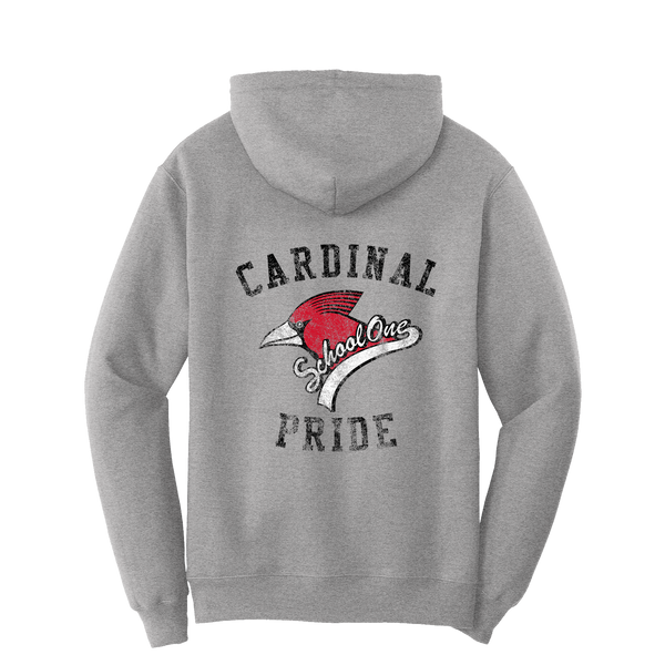 School One Elementary Adult 'Vintage' Core Fleece Pullover Hooded Sweatshirt