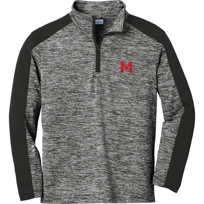 Mount St. Charles Youth PosiCharge Electric Heather Colorblock 1/4-Zip Pullover